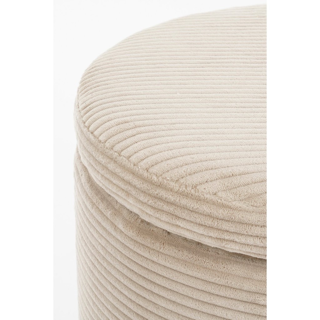 Poef met Opbergruimte - H41 x  Ø42 cm - Off-white