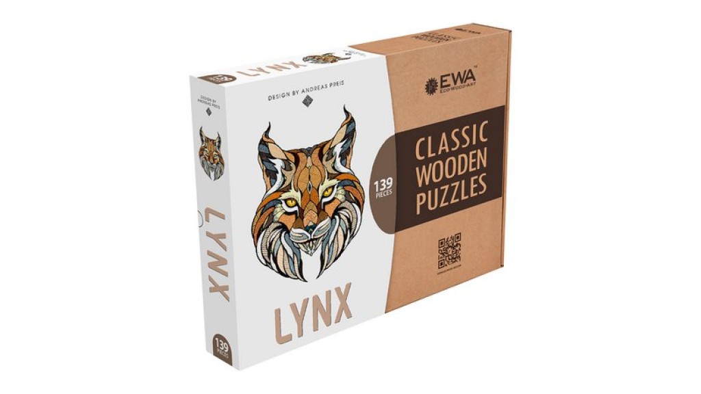 Eco Wood Art Wooden Jigsaw Puzzle Lynx, 1164, 35x28x0.5cm Cardboard Box