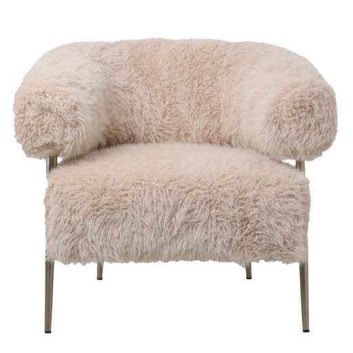 Hair Cream Fauteuil Gold Metal Base
