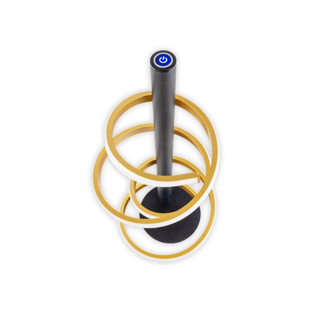 LED Tischleuchte "BELLEZA", moderne Tischlampe aus Metall und Kunststoff in Schwarz, Gold und Weiß, mit fest verbauten LEDs, 50 cm hoch, Beleuchtung für Wohnzimmer, Esszimmer, Schlafzimmer oder Büro.