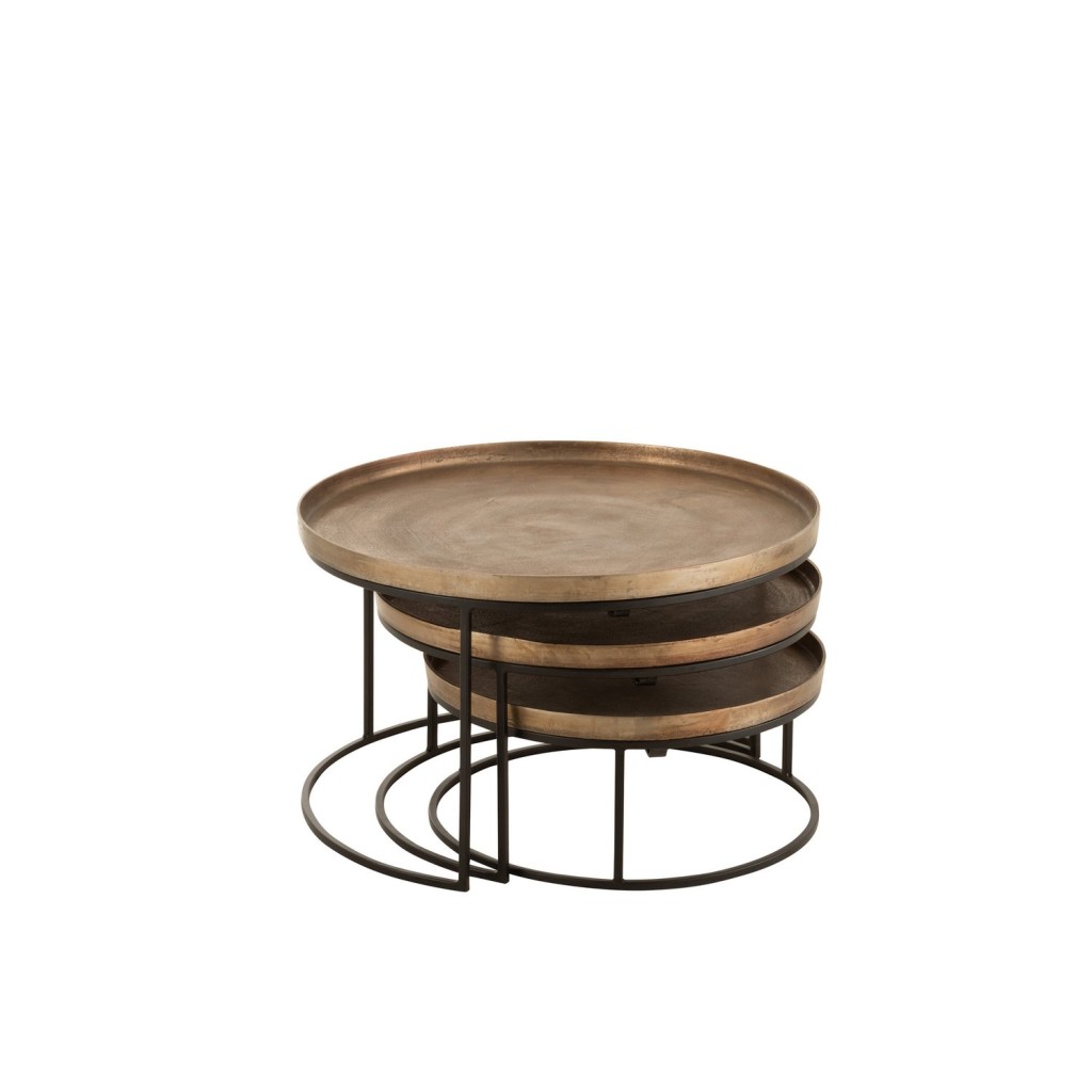 J-Line bijzettafel Rond - aluminium - roest