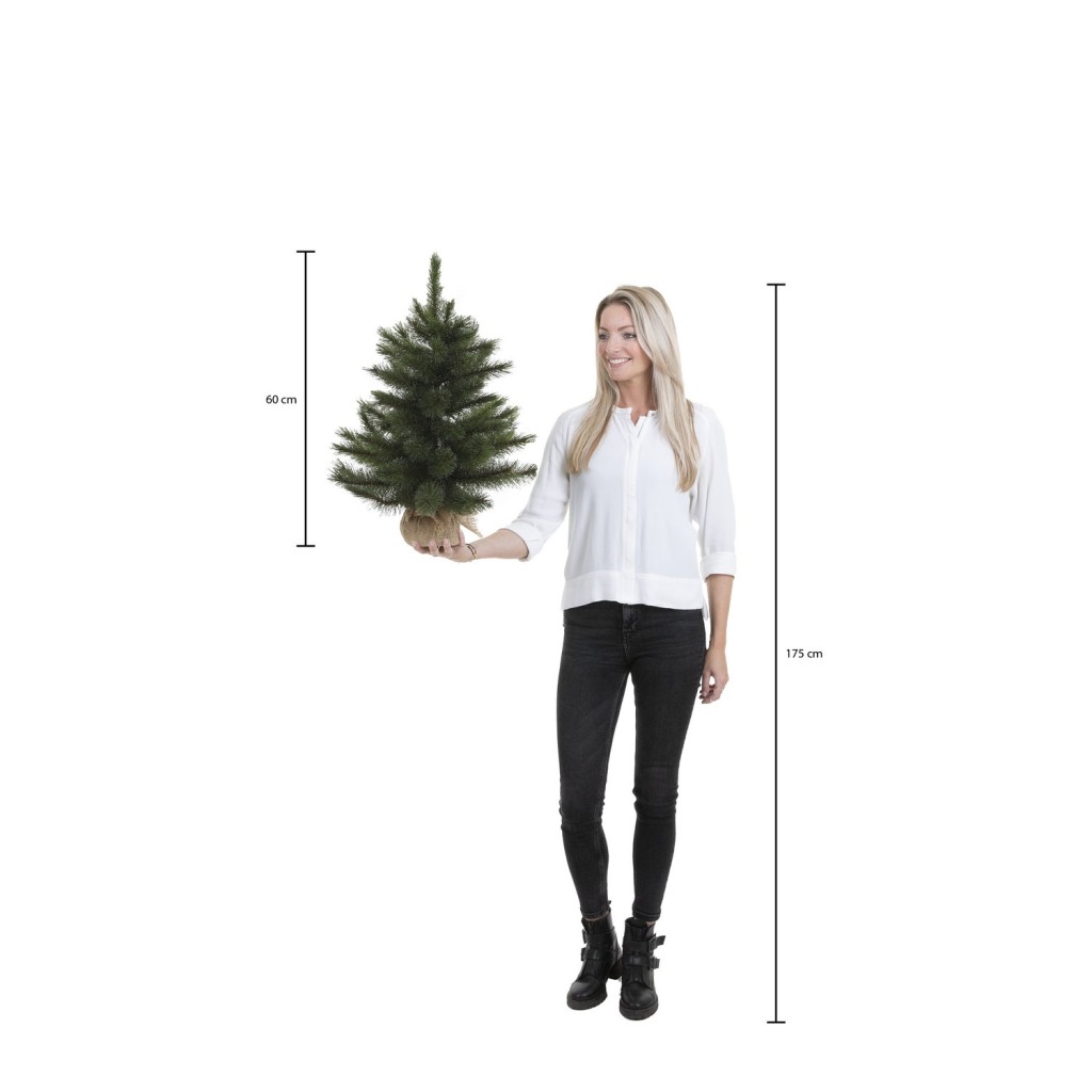 Pittsburgh Kunstkerstboom in Jute - H60 x Ø38 cm - Groen Frosted