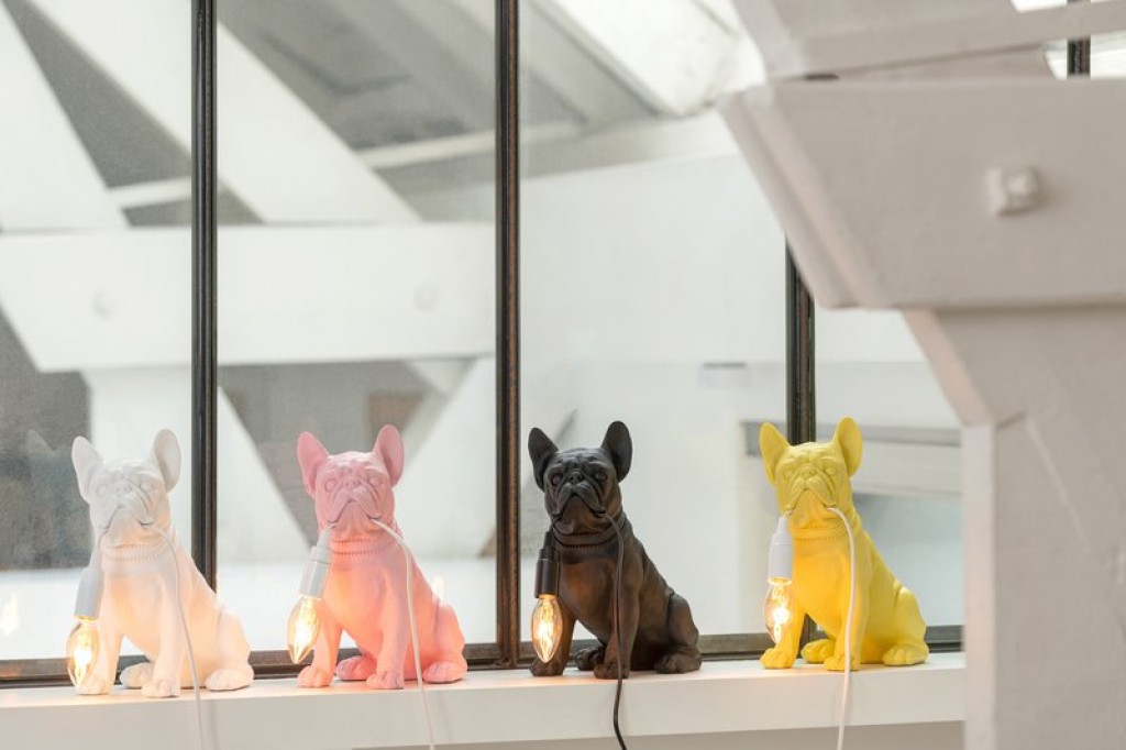 J-Line table lamp Bulldog - polyresin - black