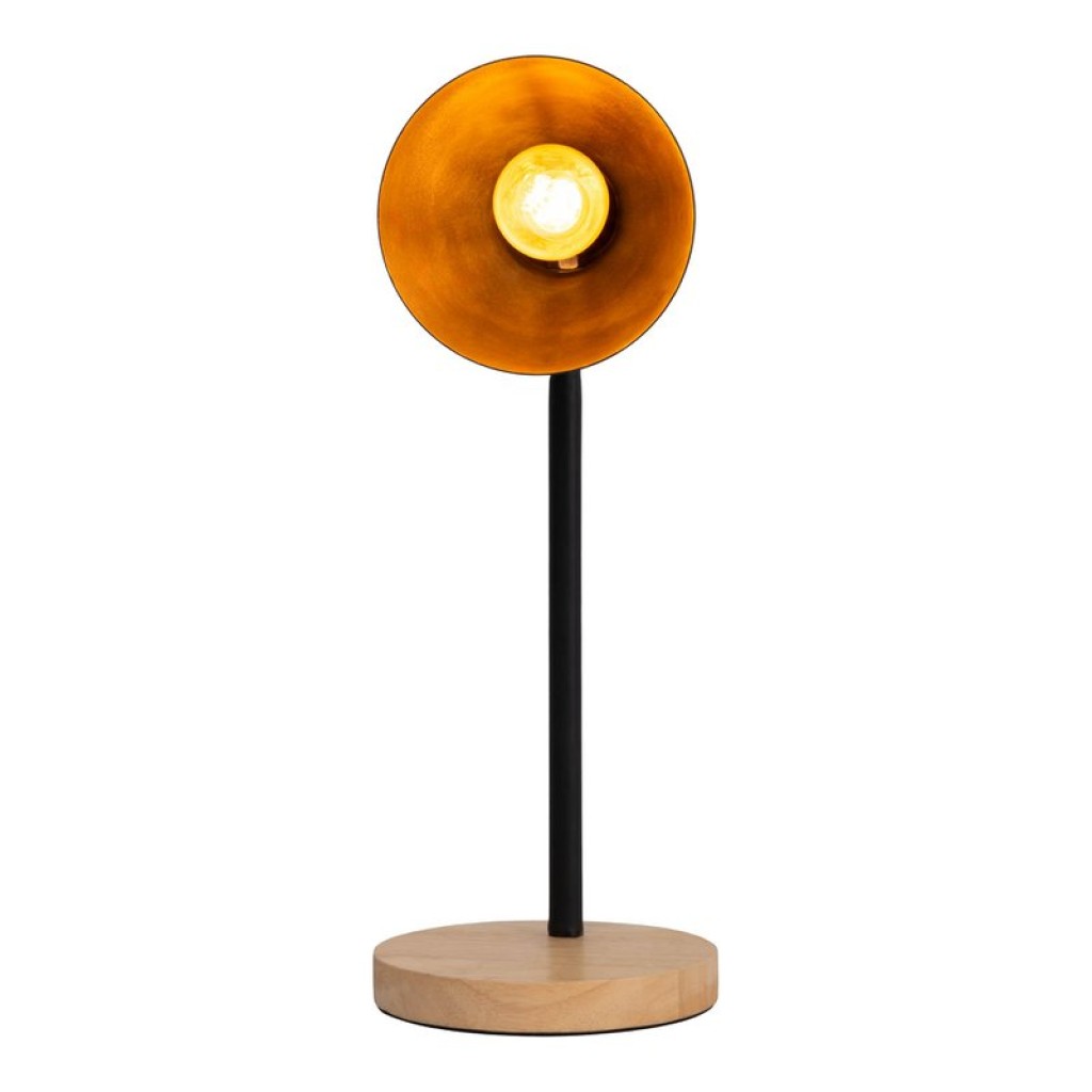 "Marie" desk lamp made of metal and wood, E14, black, 36.5 cm high