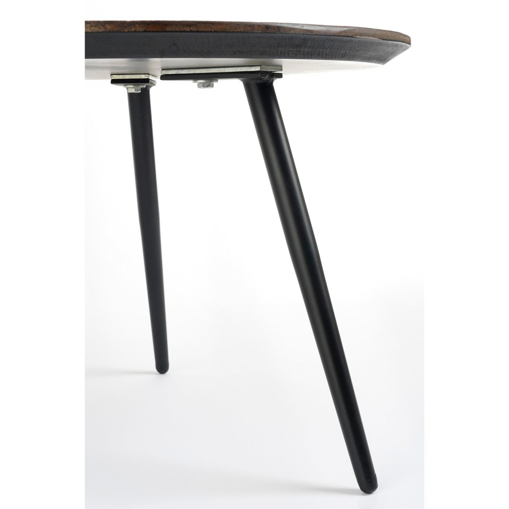 Dane Bijzettafel - Set van 2 - H44 x Ø54 cm - Gerecycled Hout - Bruin