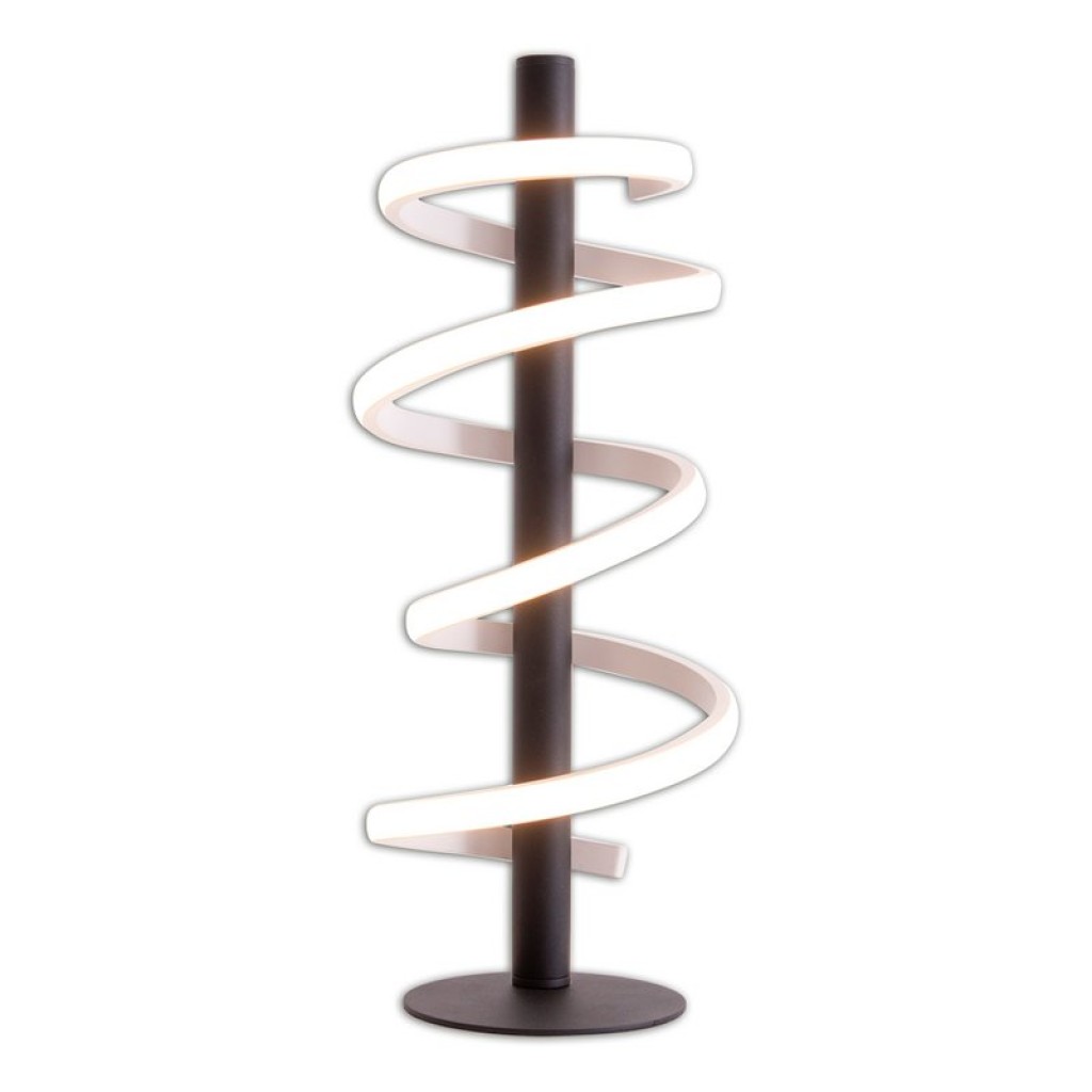 LED table lamp "Belleza", modern metal and plastic table lamp in black, and white, with firmly built -in LEDs, 50 cm high, lighting for living room, dining room, bedroom or office.