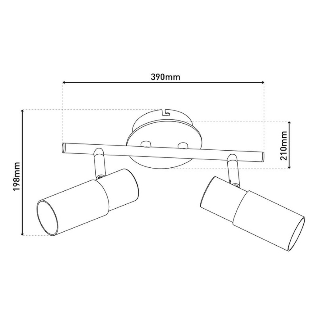 2 wall ceiling spot "Todtnau", metal, wood and plastic, E14, 39 cm long