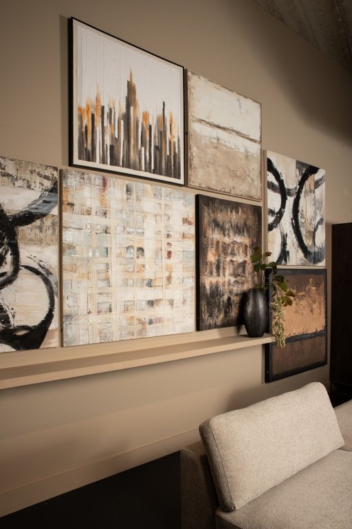 Julitta Cream Canvas Wall Panel Abstract Mixture