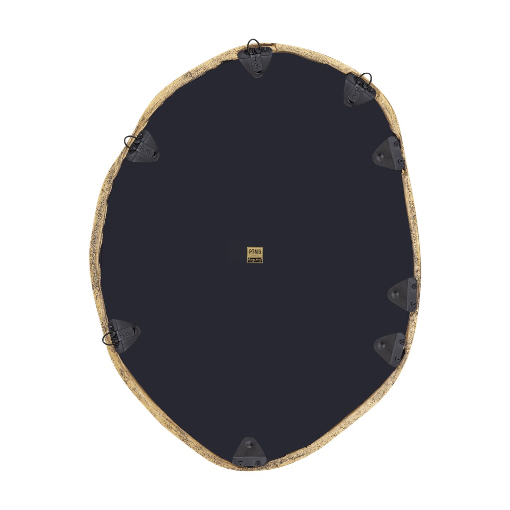 Paislie Brass Organic Shaped Mirror Round