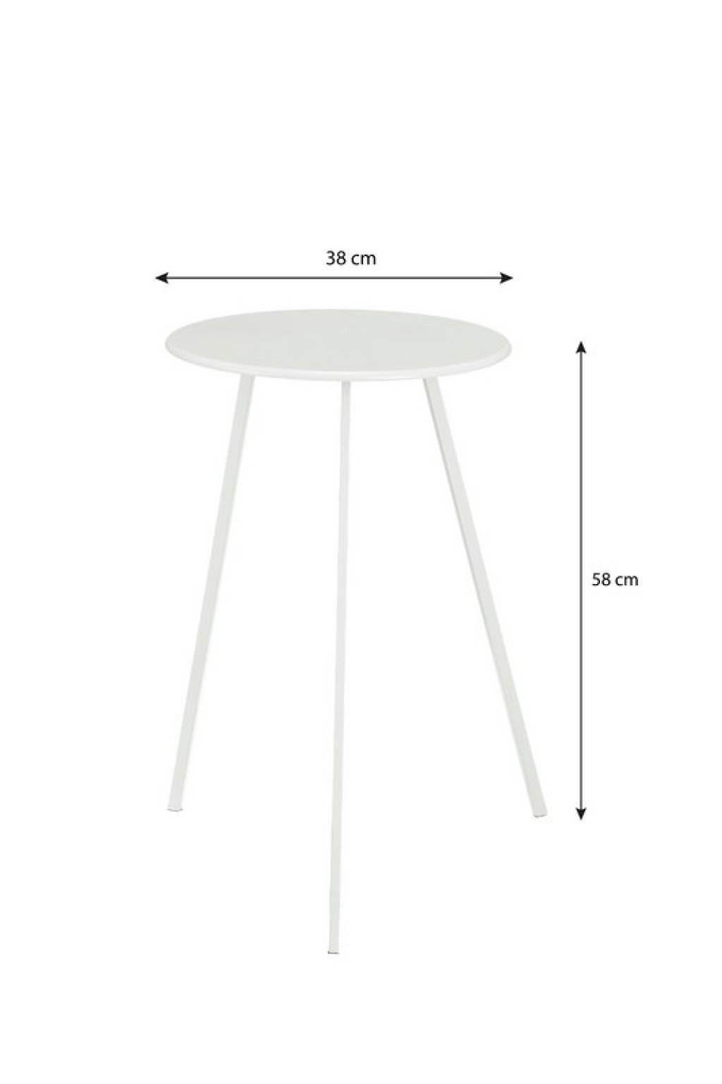 Seatle side table outside - H58 x Ø38 cm - Metal - White