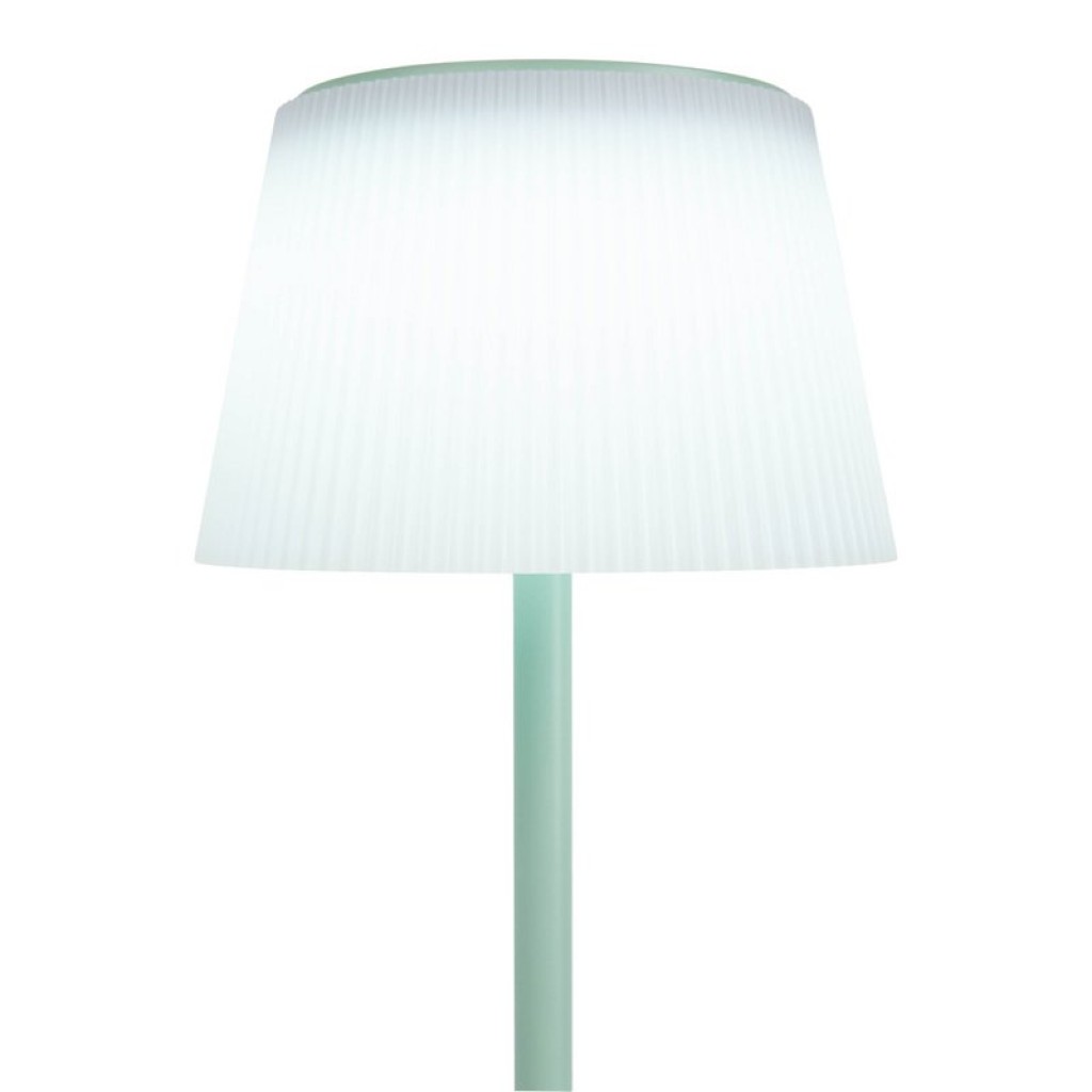 Solar battery lamp "Emmi" 38 cm high, umbrella Ø 13 cm, metal in MINT and white plastic, for the outdoor area, dimmable CCT.