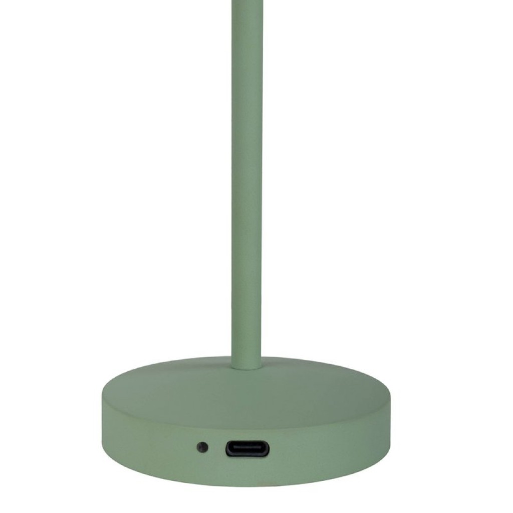 2-Set LED battery table lamp "Gomba" for outside and inside, made of metal and plastic in MINT, 18.5 cm high