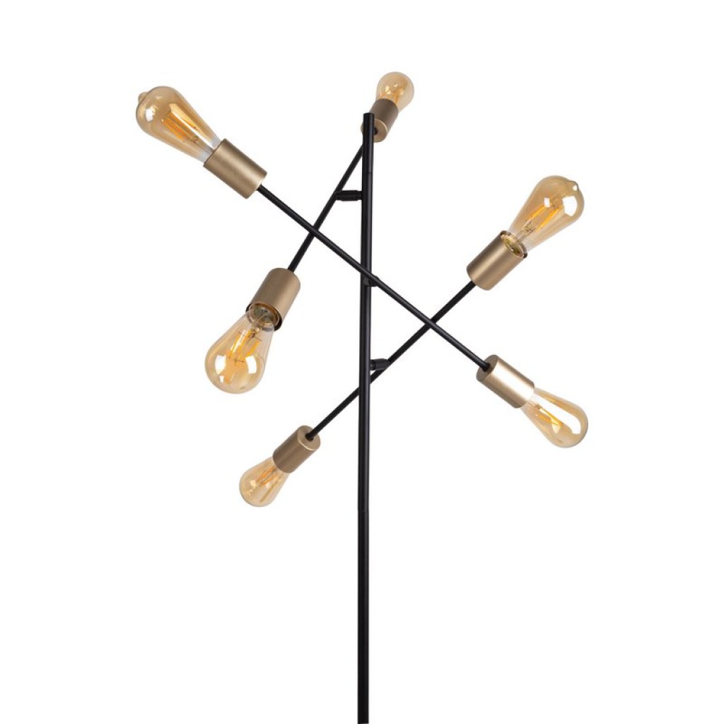 Standing lamp "Modo" made of black in black, versions in gold, E27 socket, floor lamp for living room, dining room, kitchen, hallway, hallway or office, 150 x 49 cm