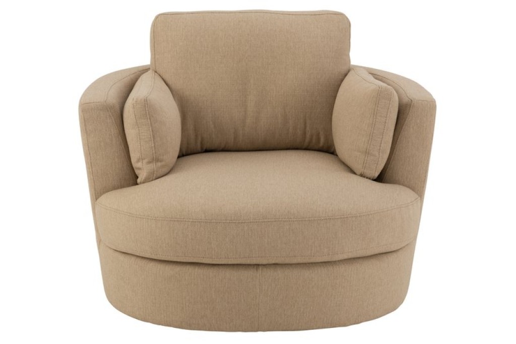 J-Line Lounge Chair Swiv Wood/Textile Beige