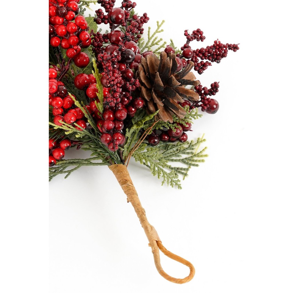 Randell Druppelvormige Kerstslinger - L110 x B18 x H10 cm - Rood