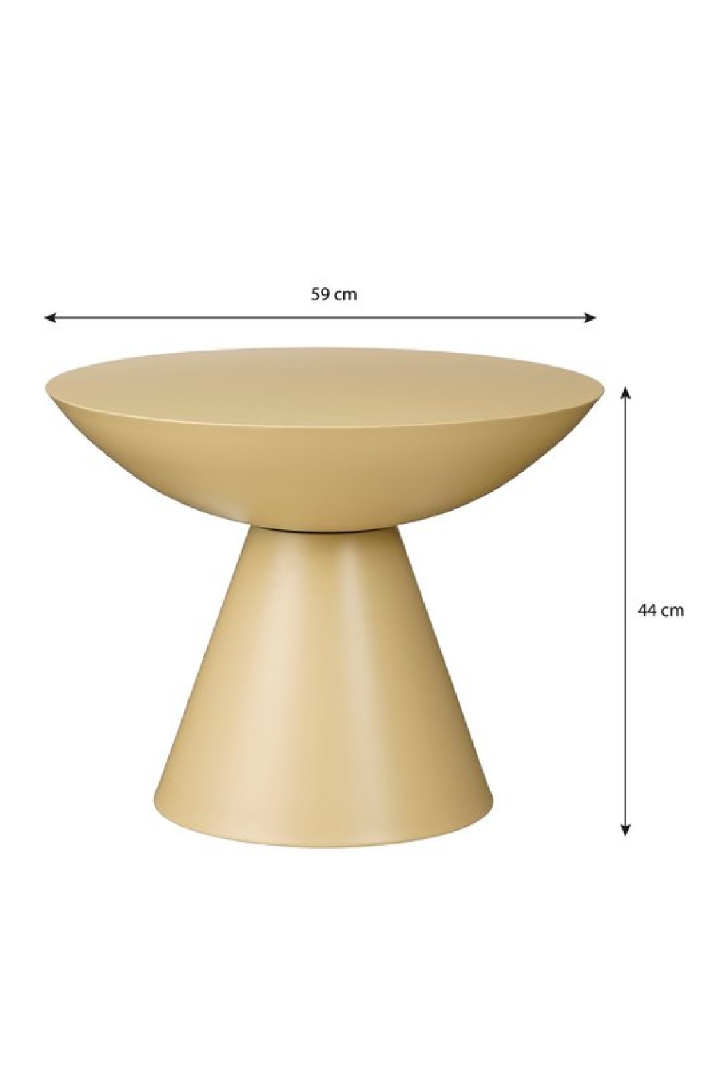 Celise side table - H44 x Ø59 cm - Metal - Beige