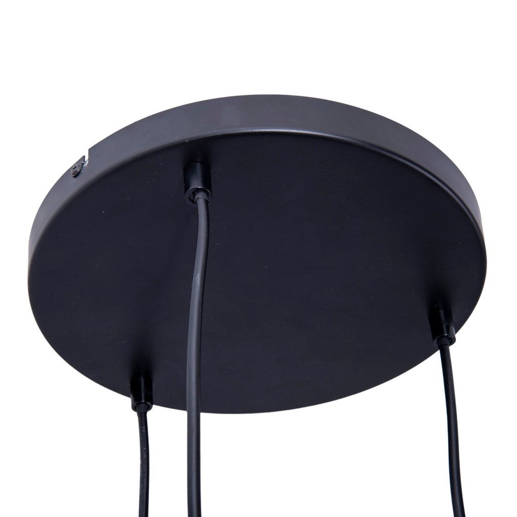 3-zits hanglamp "Casco" hangende lamp gemaakt van metaal in zwart en goud, met E27-versies. Stijlvolle verlichting voor woonkamer, eetkamer of keuken.