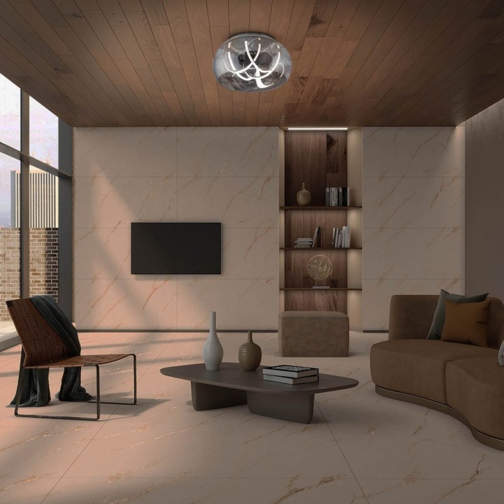 LED ceiling light "Malou" Ø 45 cm, 23.5 cm high, made of metal, smoke glass, integrated LEDs, warm white