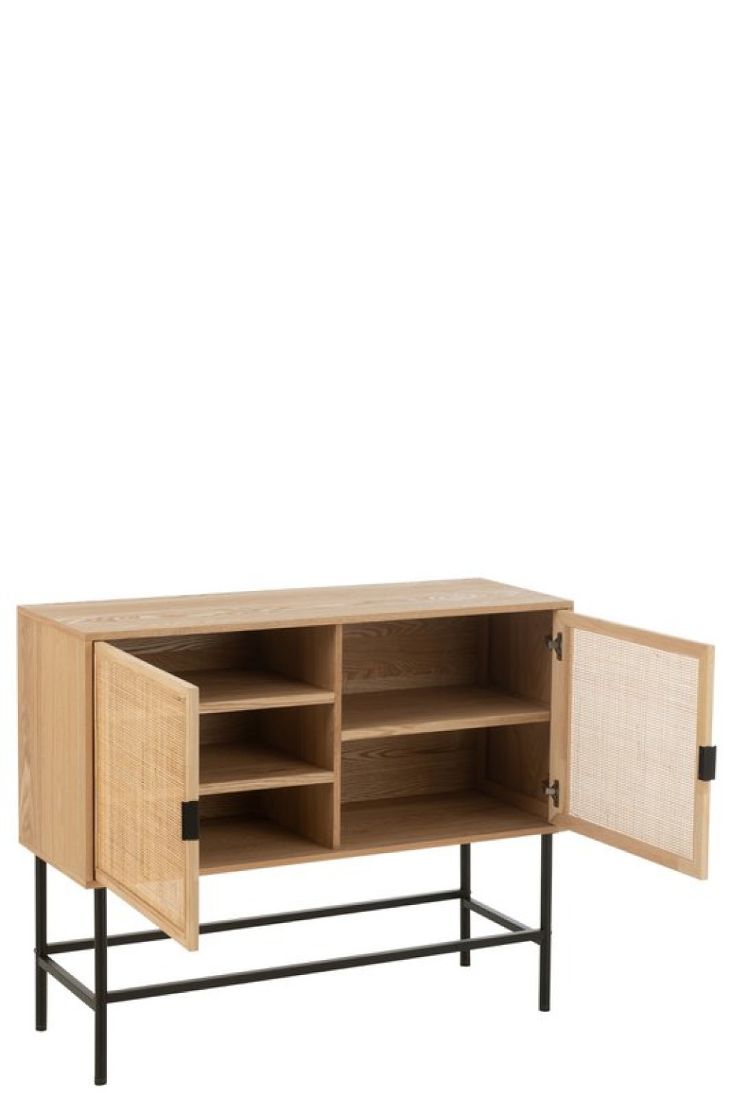 J-Line Cabinet Square MDF/Metal Naturel/Black Small