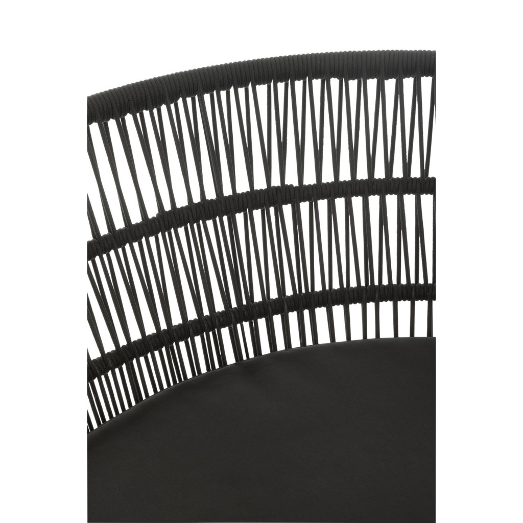 J-Line Stoel Joa Metaal/Rattan Zwart