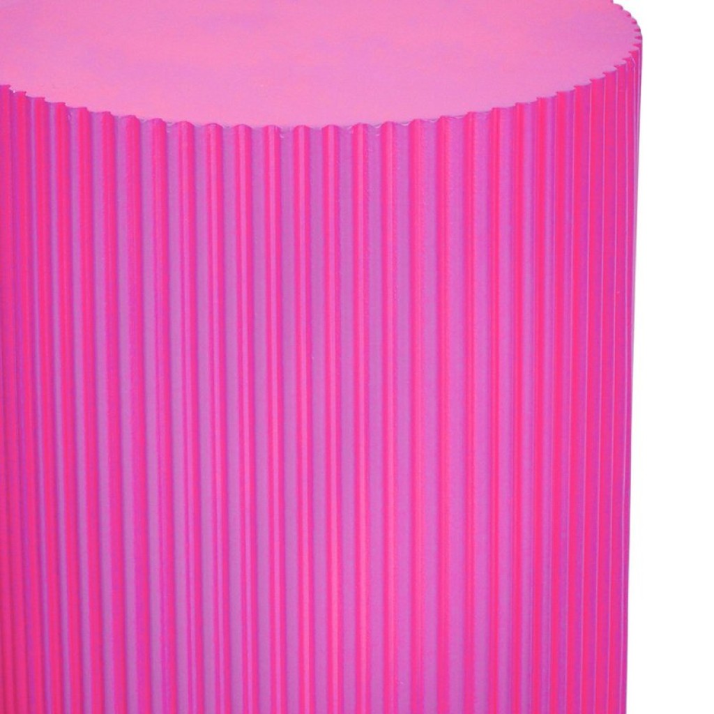 Side Table / Pillar- Cylinder - MDF - Neon Pink - 30x65cm