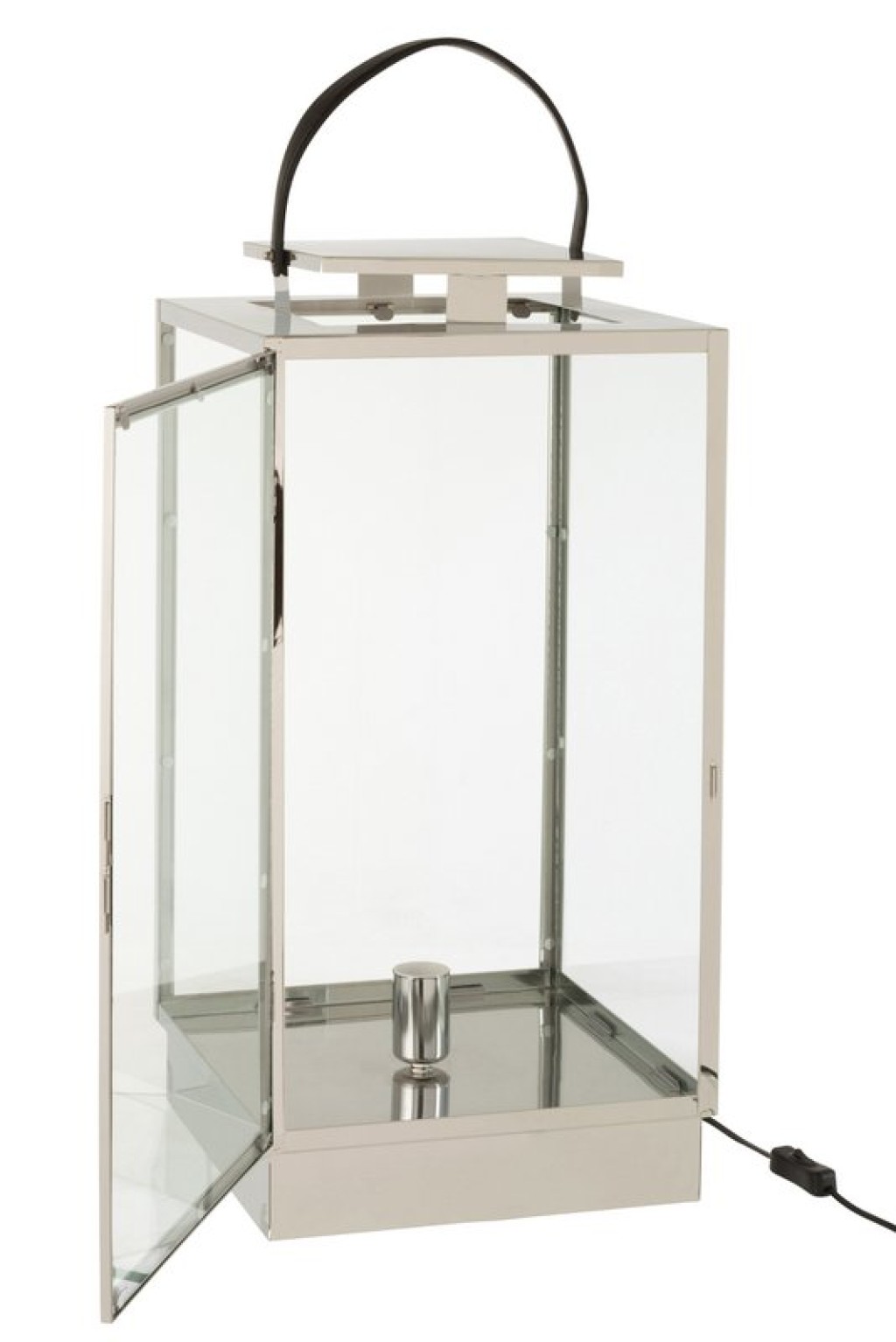 J-Line lantern Lamp - metal/glass - silver
