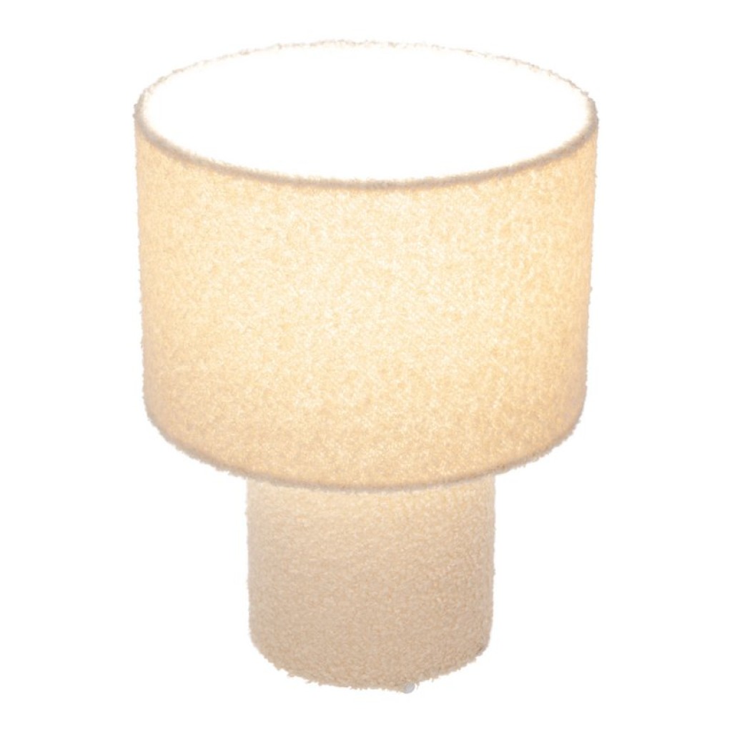 Table lamp "Fluffy" with text blades and foot in Almond, E27, approx. 31 cm high