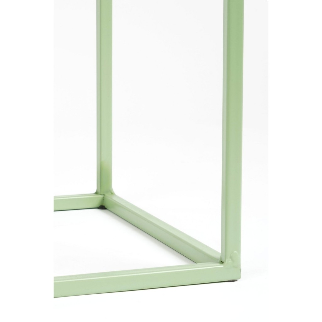 Quinty Bijzettafel - Set van 3 - L30 x B30 x H70 cm - IJzer - Lichtgroen