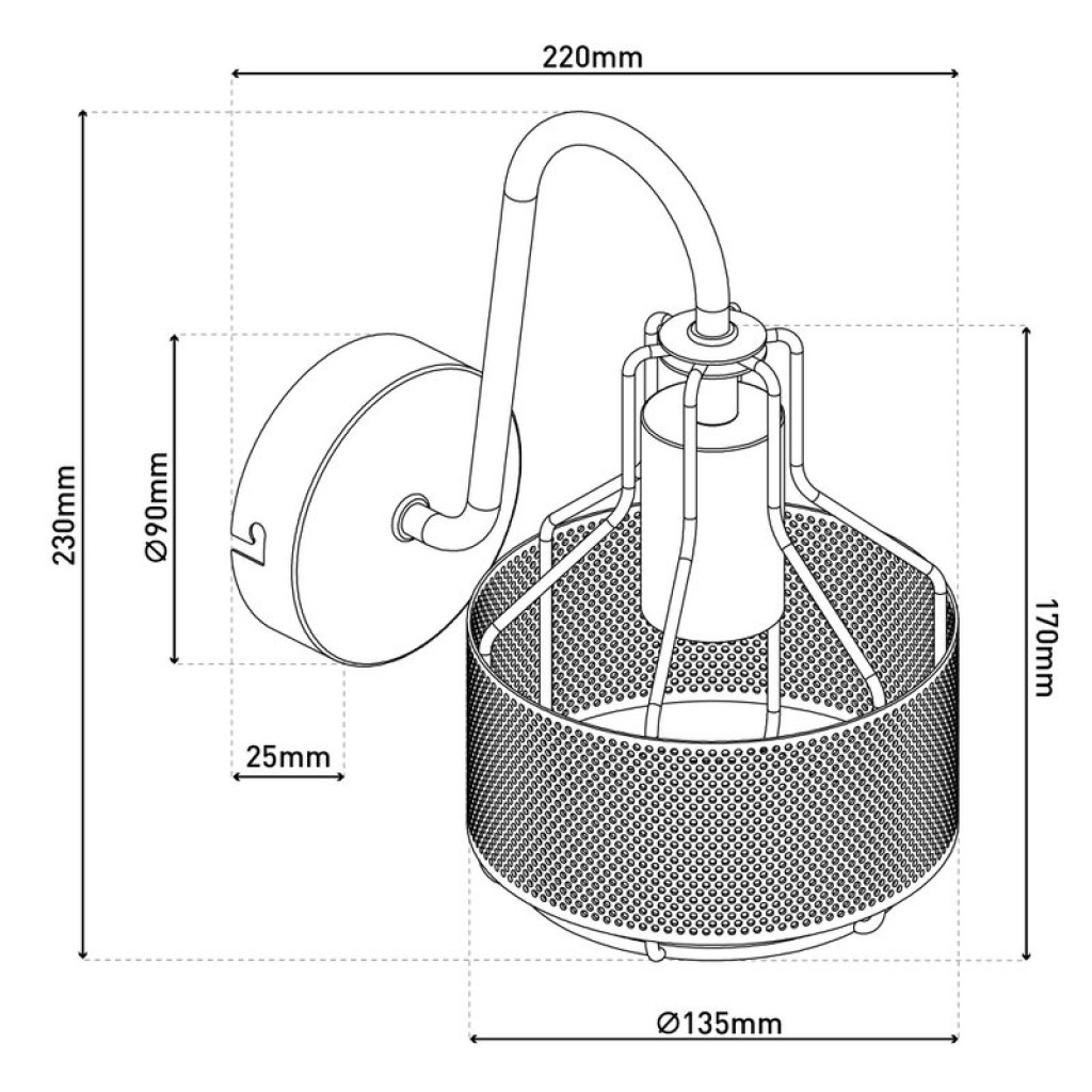 1er Wandleuchte Spot "FORO" aus Metall in Schwarz, mit E27-Fassung, ca. 22 x 13,5 x 23 cm. Stilvolle Beleuchtung für Wohnzimmer, Esszimmer oder Küche.