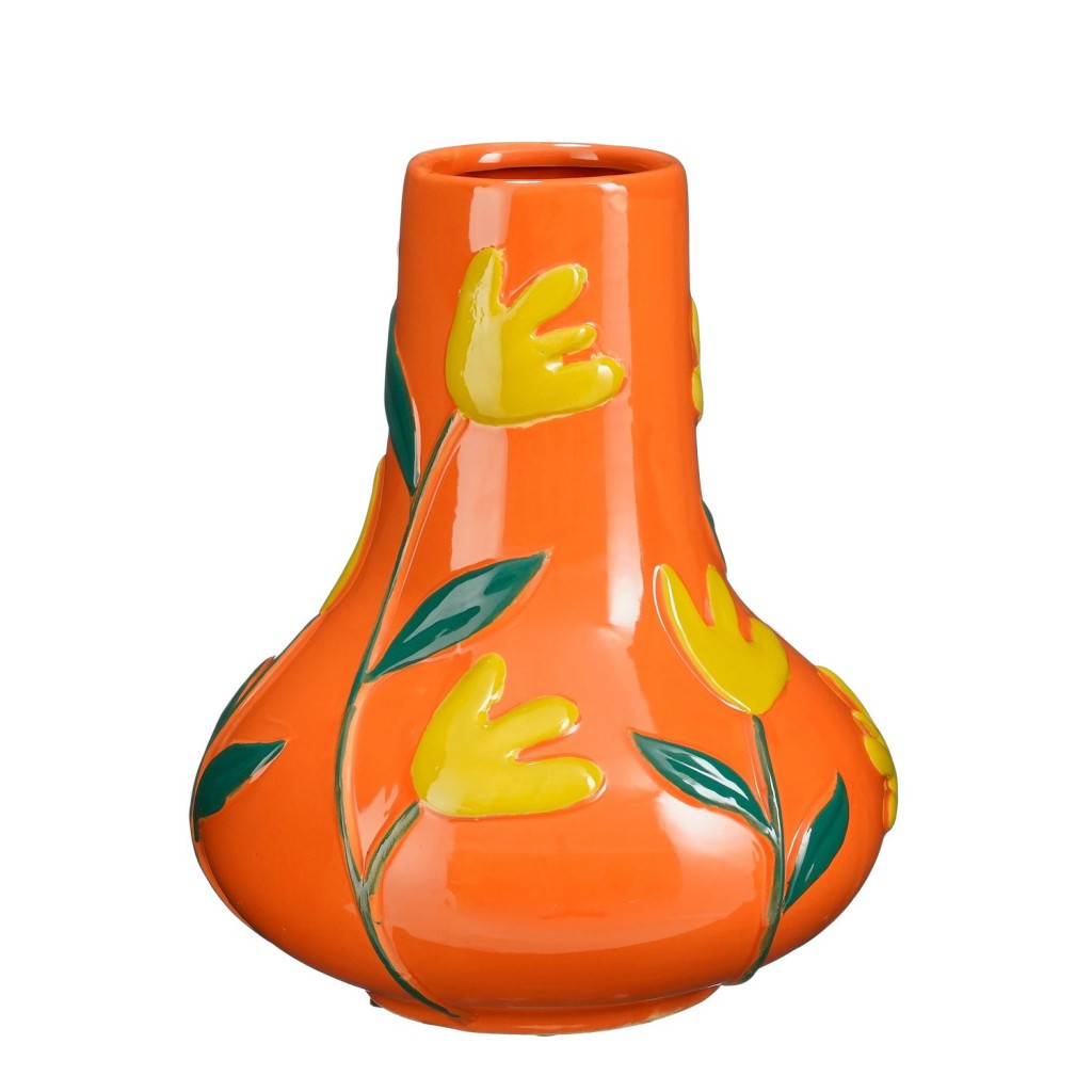 Ava Vaas - H30 x Ø25 cm - Keramiek - Oranje