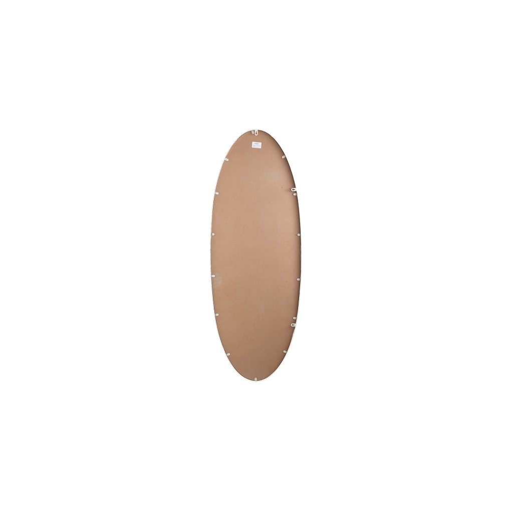 Serine White Steel Oval Mirror Small