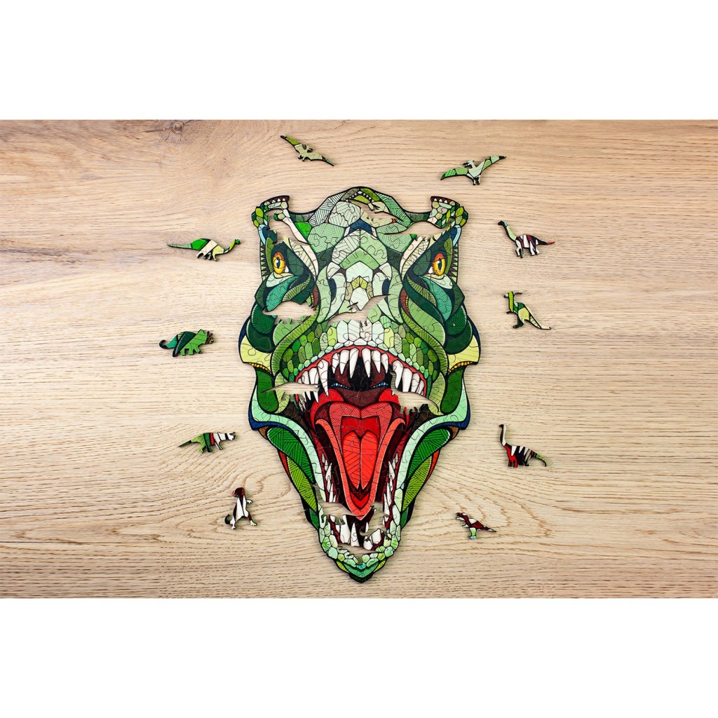 Eco Wood Art (EWA) Houten Legpuzzel T-Rex size S, 1881, 27,9x17x0,5cm