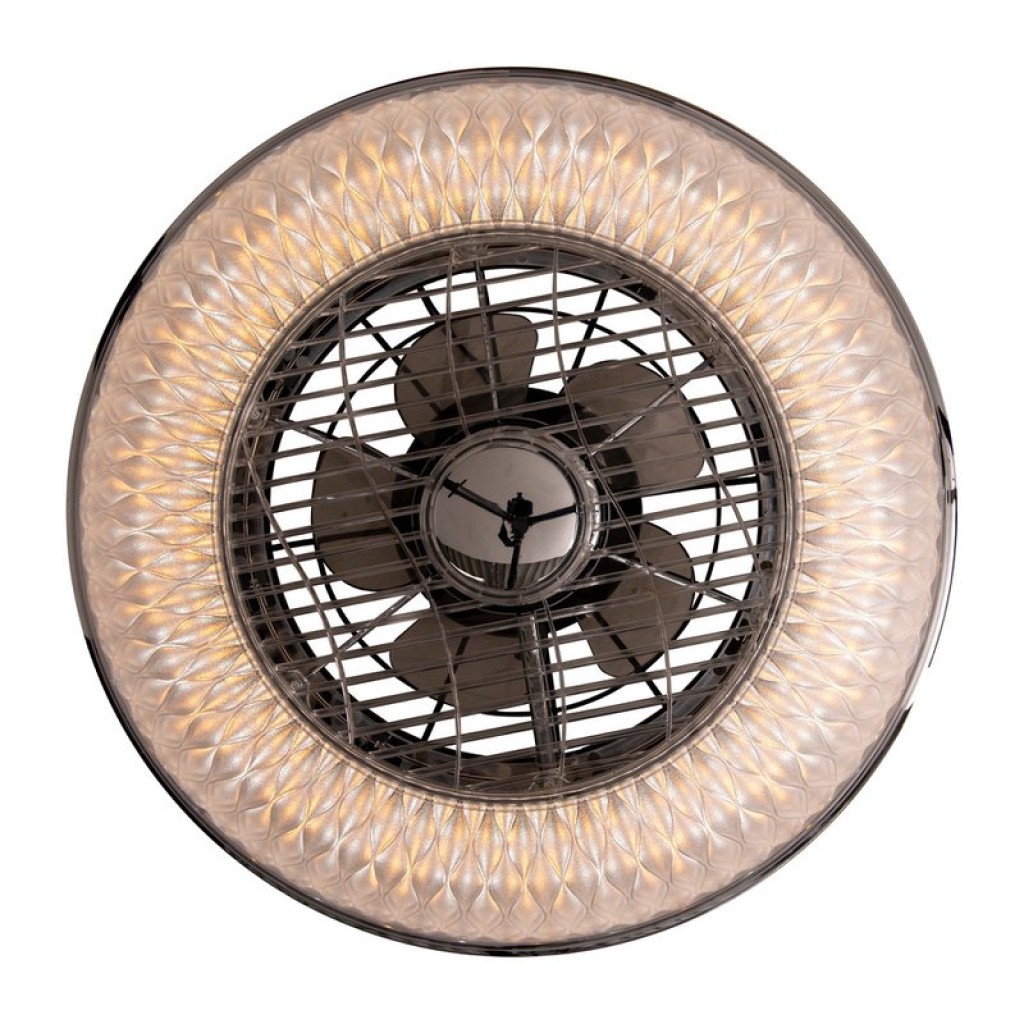 LED ceiling light "Viento" with fan, made of metal and plastic, with integrated LEDs, lighting for living rooms or office