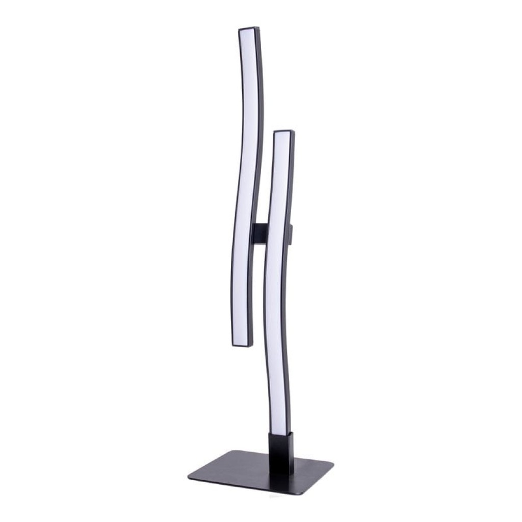 LED Tischleuchte "Onda", Tischlampe aus Metall und Kunststoff in Schwarz,, mit fest verbauten LEDs, Beleuchtung für Wohnzimmer, Büro oder Nachttisch 44 cm hoch