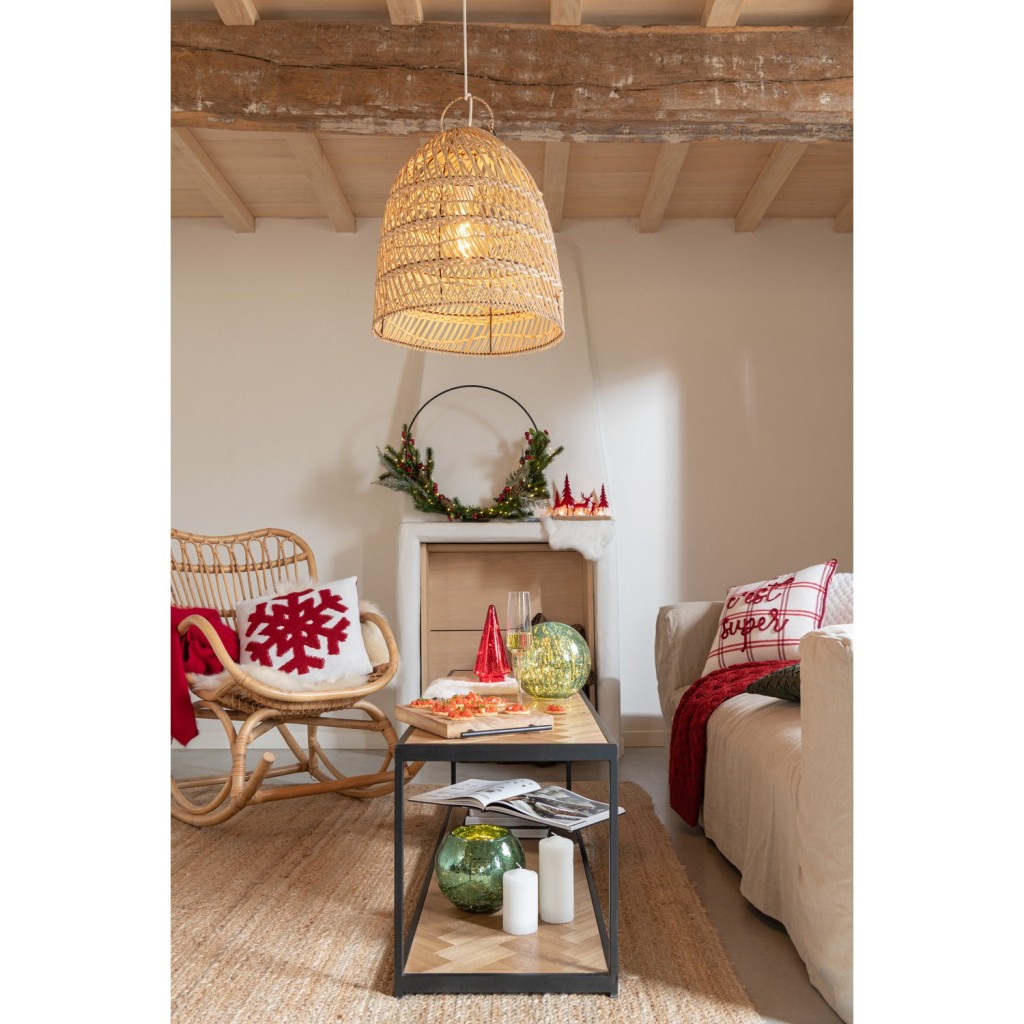 J-Line salontafel Zigzag Rechthoek - hout/metaal - naturel/zwart