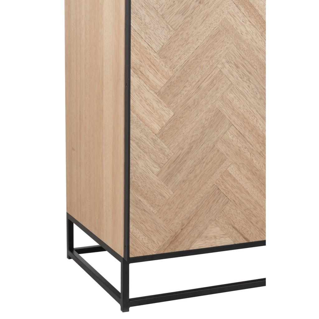 J-Line dressoir 4 Deuren Zigzag - hout/metaal - naturel/zwart