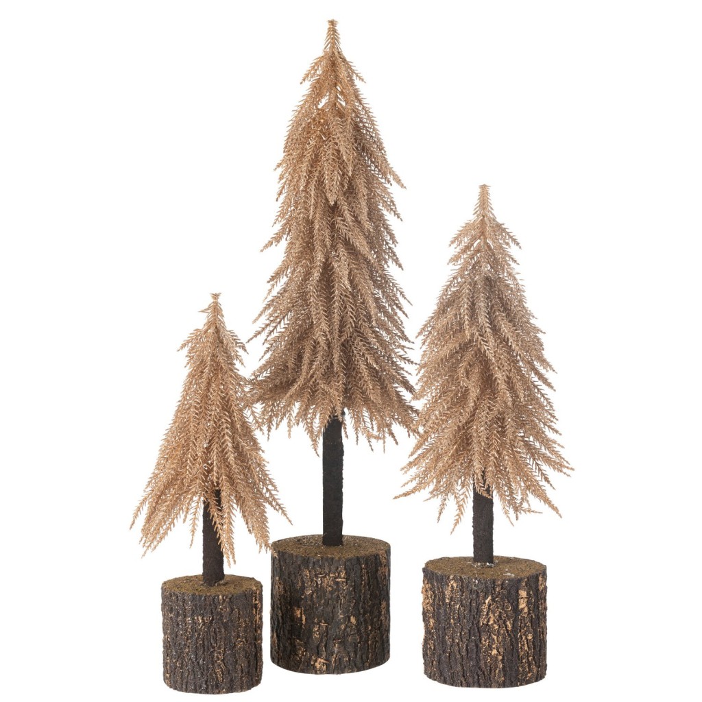 J-Line decoratie kerstboom - kunststof - koper - large