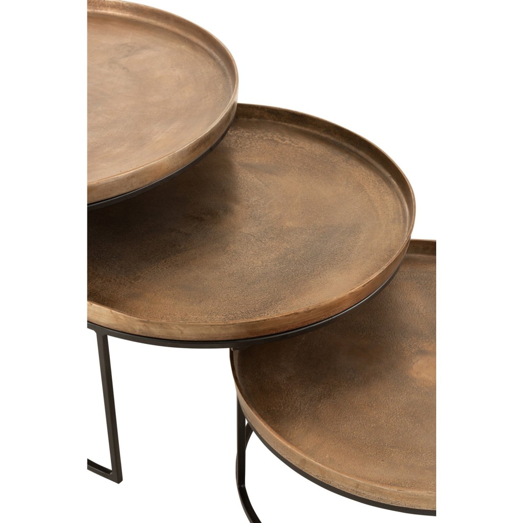 J-Line bijzettafel Rond - aluminium - roest