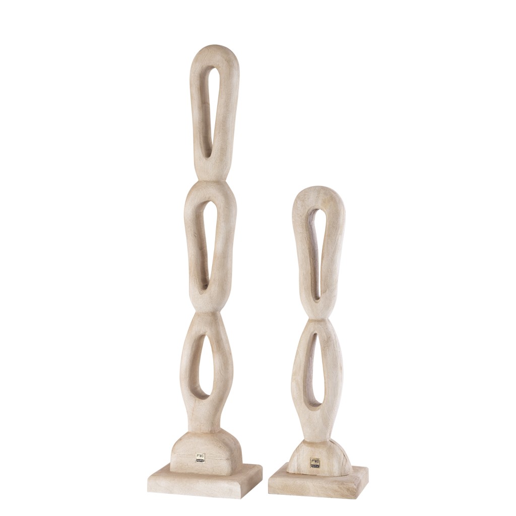 Rhyce Natural Mango Wood Statue Open Figure L