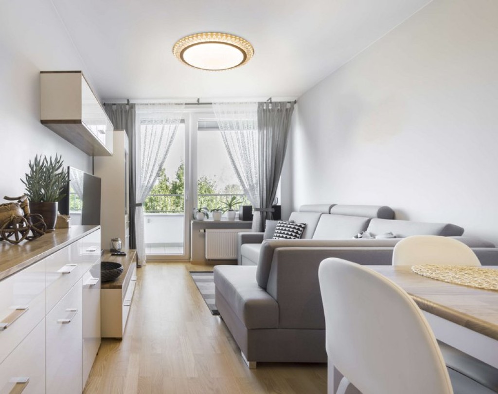 LED ceiling light "Madison" Ø 48 cm, many functions, made of metal and plastic, gold, with integrated LEDs, lighting for living rooms or office