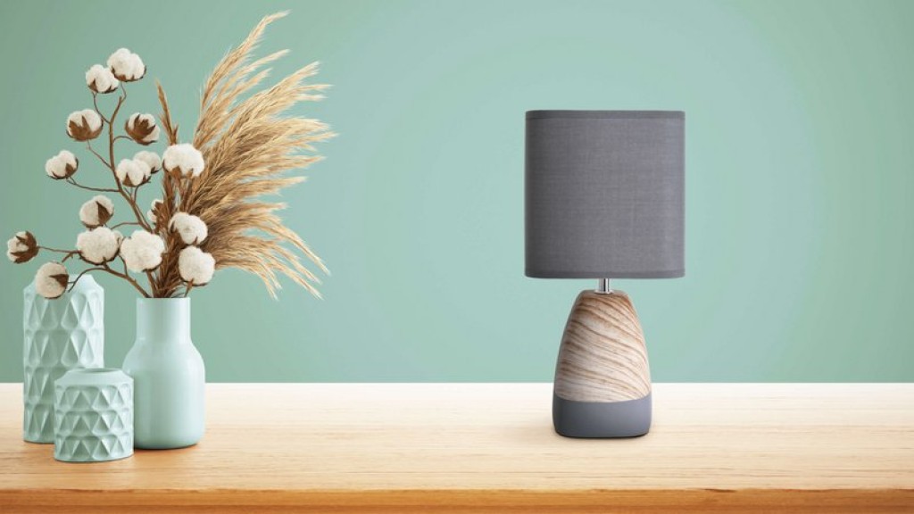 Ceramict table lamp "Cremona" made of ceramic in brown/gray with E14 socket, table lamp for living rooms 31 cm high