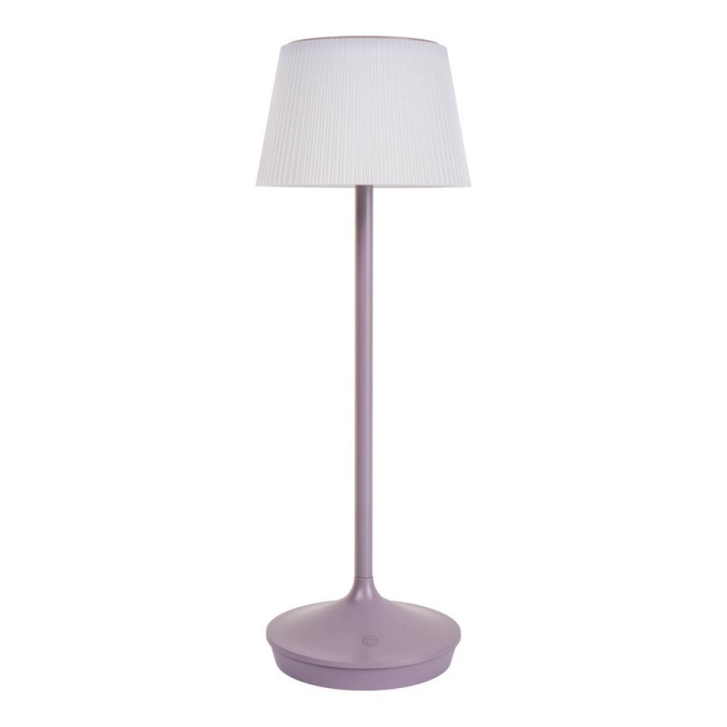 Solar battery lamp "Emmi" 38 cm high, umbrella Ø 13 cm, metal in blackberry and white plastic, for the outdoor area, dimmable CCT.