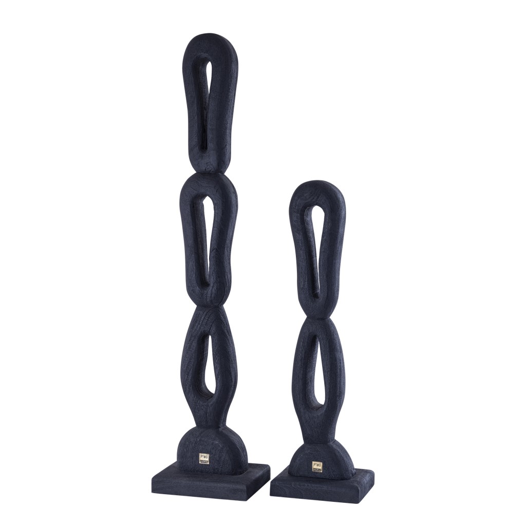 Rhyce Black Mango Wood Statue Open Figure S