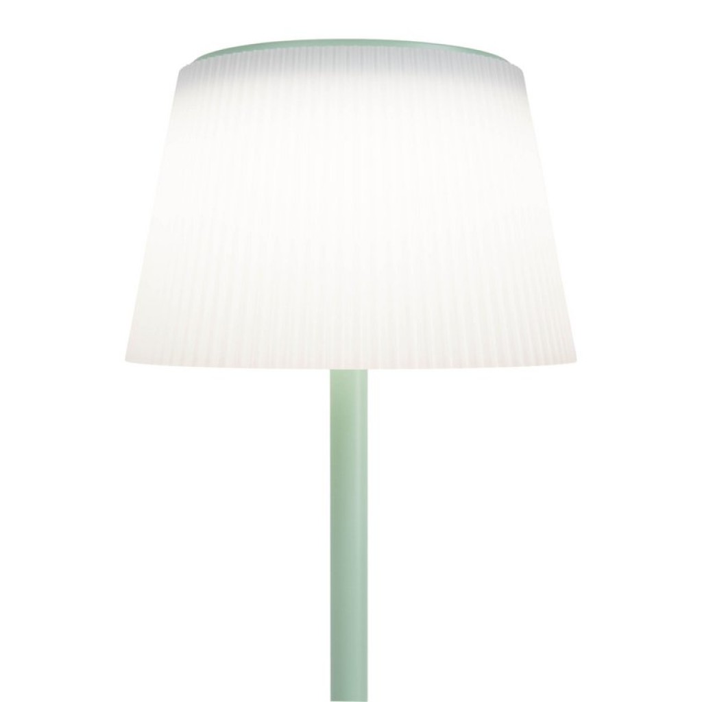 Solar battery lamp "Emmi" 38 cm high, umbrella Ø 13 cm, metal in MINT and white plastic, for the outdoor area, dimmable CCT.