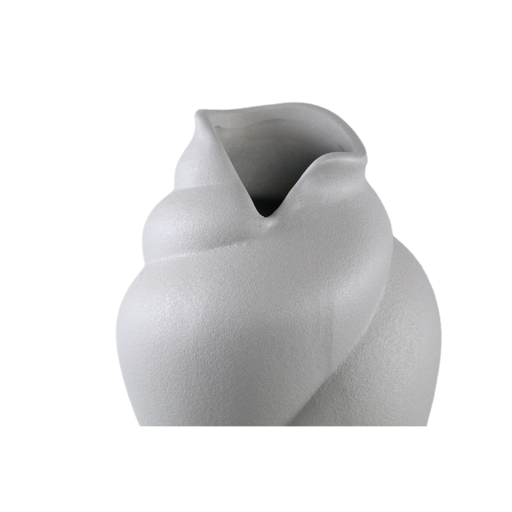 Donnella Taupe Ceramic Matt Glazed Thick SwirlpotL