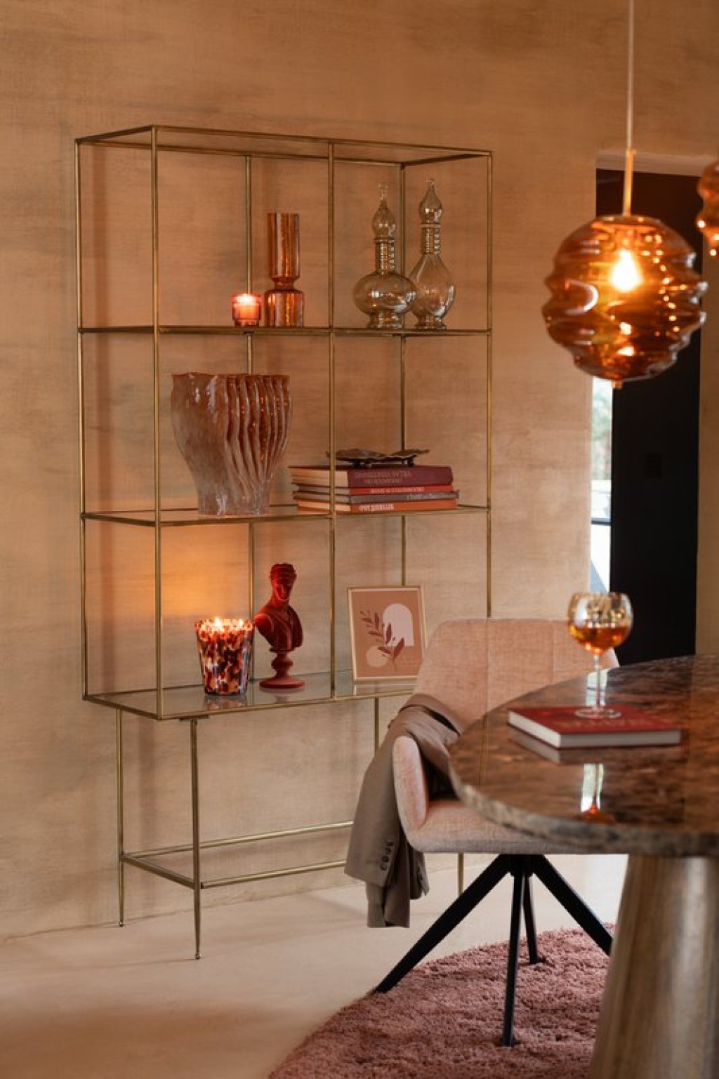J-Line hanging lamp - glass - brown