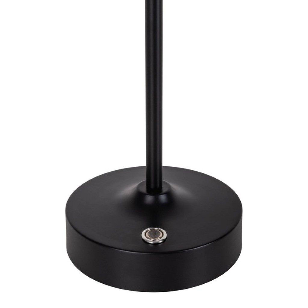 LED battery/ table lamp "Pina" 30 cm high, made of metal (black) and glass (white), integrated LEDs, warm white