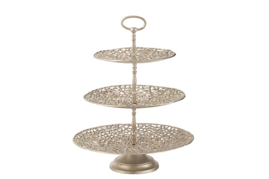 J-Line Plateau 3 Level Coral Metal Champagne