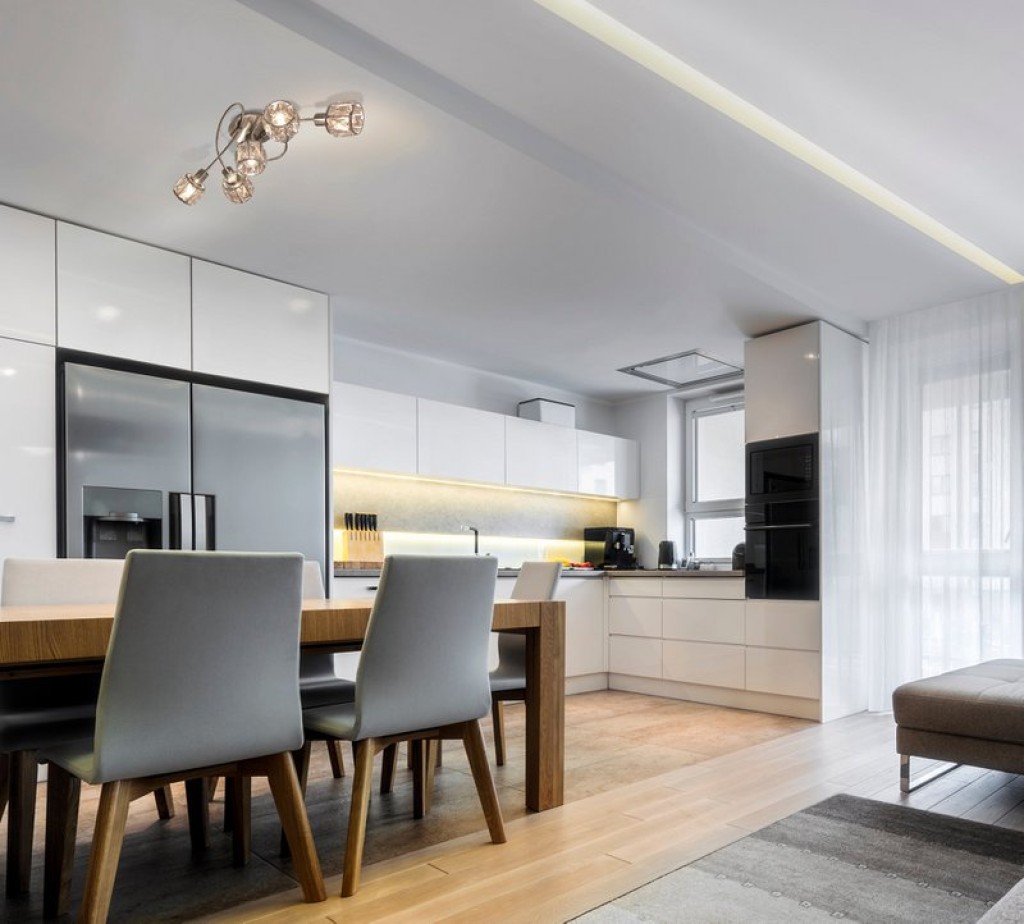 5-LED ceiling light "Josefa", metal ceiling lamp and glass in stainless steel look, with E14 version Filament Lamps included, for living room, dining room, hallway or hallway 61 x 36 x 21 cm