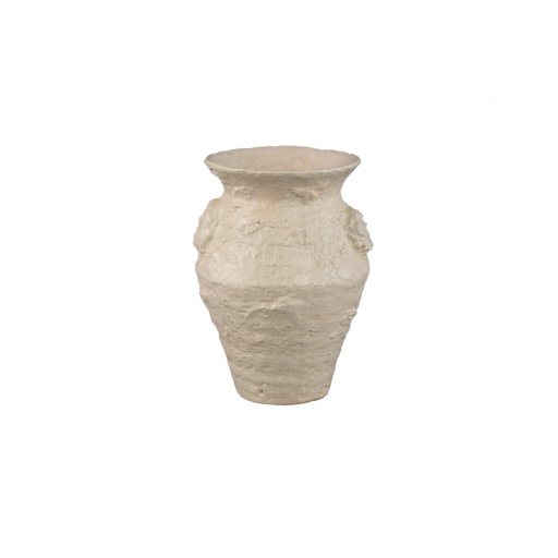 Leandra Beige Round Ceramic Jar Rough Structure S